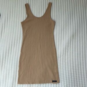 Calvin Klein, beige body con dress